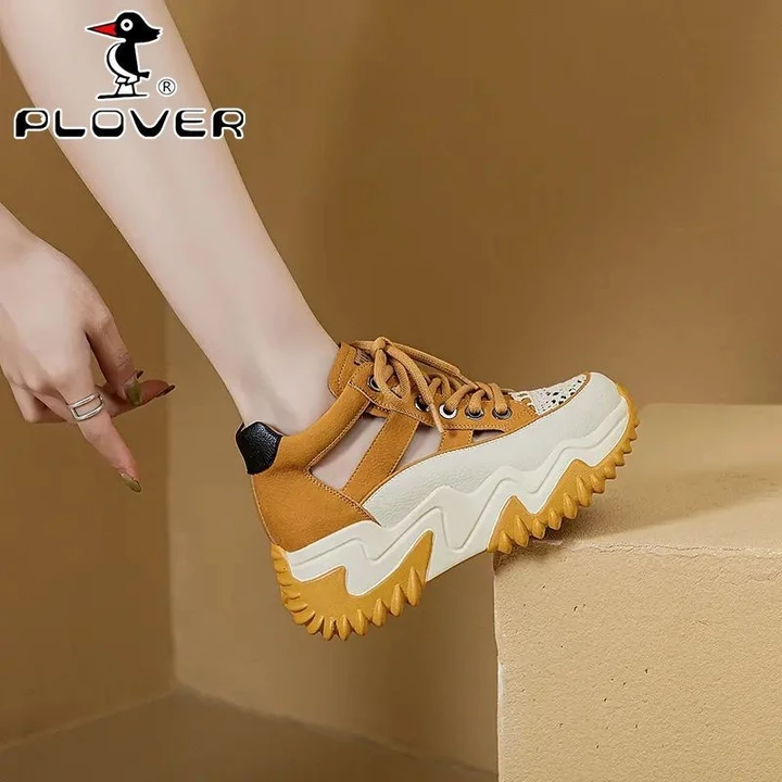 Giày Sandal Thể Thao Đế Dày PLOVER Nữ Mùa Xuân Cao Cấp Rỗng Giày Trắng Retro Tất Cả Trận Đấu Giày Dép Thể Thao Đế Dày Giày Sandal Nữ Mùa Xuân Cao Cấp Rỗng Giày Retro Giày Lỗ Tất Cả Trận Đấu