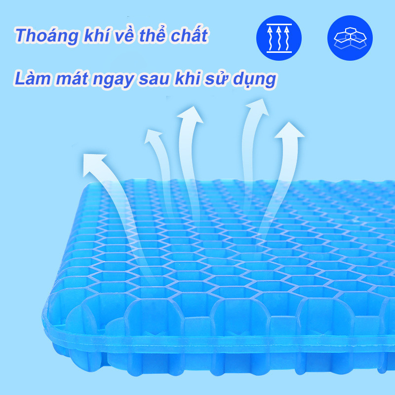 Đệm Ngồi Silicon 3D 2 Lớp，Đệm gel mùa hè，Đệm tổ ong ，Đệm ghế thoáng khí cho ô tô，Đệm văn phòng