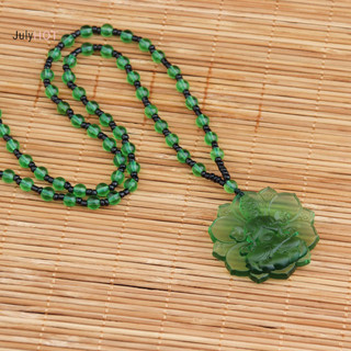 Julyhot Vintage Tự Nhiên Liuli Pha Lê Khắc Quan Âm Mặt Dây Chuyền Vòng Cổ Trang Sức Quyến Rũ Aura Bùa Bùa Tặng Cho Nam Dây Xích Trang Sức May Mắn Massivedeals