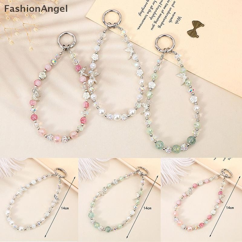 FashionAngel Dây Xích Hai Lớp Dây Điện Thoại Pha Lê Đính Hạt Điện Thoại Mặt Dây Đeo Cổ Tay Móc Khóa Ba Lô Phụ Kiện Trang Trí VN