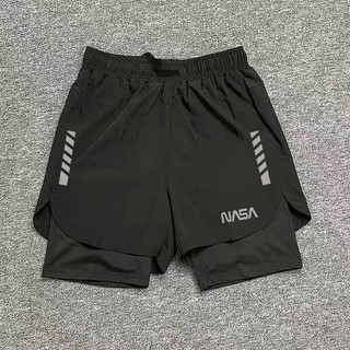 Sports Shorts Swimming Summer Track and Field Quick Dry Training Anti-Wardrobe Malfunction Shorts Trendy Fitness Double-Layer Running Fake Two Pieces cM2G