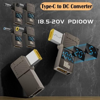 Bộ chuyển đổi Type-C sang DC KHÔNG GỈ, Màn hình kỹ thuật số Bộ chuyển đổi USB-C sang DC sạc nhanh, Đầu nối nguồn máy tính xách tay PD 100W thông minh cho / / Dell