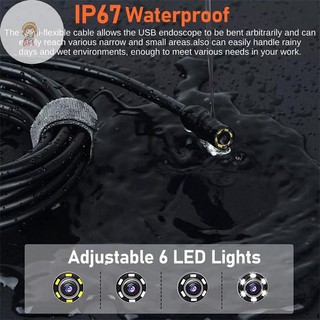Twe 2.4 '' Màn hình IPS Camera nội soi công nghiệp HD1080P 2 mét Ống cáp kiểm tra cống thoát nước Borescope IP68 Đèn LED chống nước 2600mAh VN