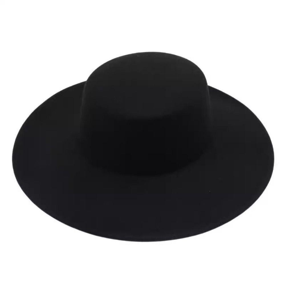 AWNGD Nữ Flatcap, Mũ nỉ cổ điển phong cách Hepburn, Nhà thờ mũ Panama rộng vành màu trơn kiểu Pháp