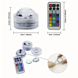 Dải đèn LED chìm Mini có điều khiển từ xa, đèn bể cá chìm RGB đầy màu sắc, bể cá, bể bơi, bồn tắm, tiệc tùng, đám cưới, trang trí