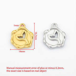 Mặt dây chuyền đuôi cá rỗng bằng thép không gỉ Trang sức tự làm Phụ kiện vàng 18k