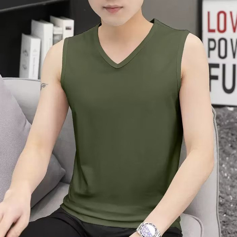 VG Áo Vest Nam Đơn Giản Hợp Thời Trang Thể Thao Thể Dục Màu Trơn Đơn Giản Modal Vải Cotton Hút Mồ Hôi Thoáng Khí Top
