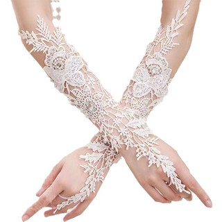 1 đôi găng tay cưới cô dâu, tiệc cưới, chụp ảnh, hoa tay siêu cổ tích, hoa cưới, ren, găng tay dài và ngắn