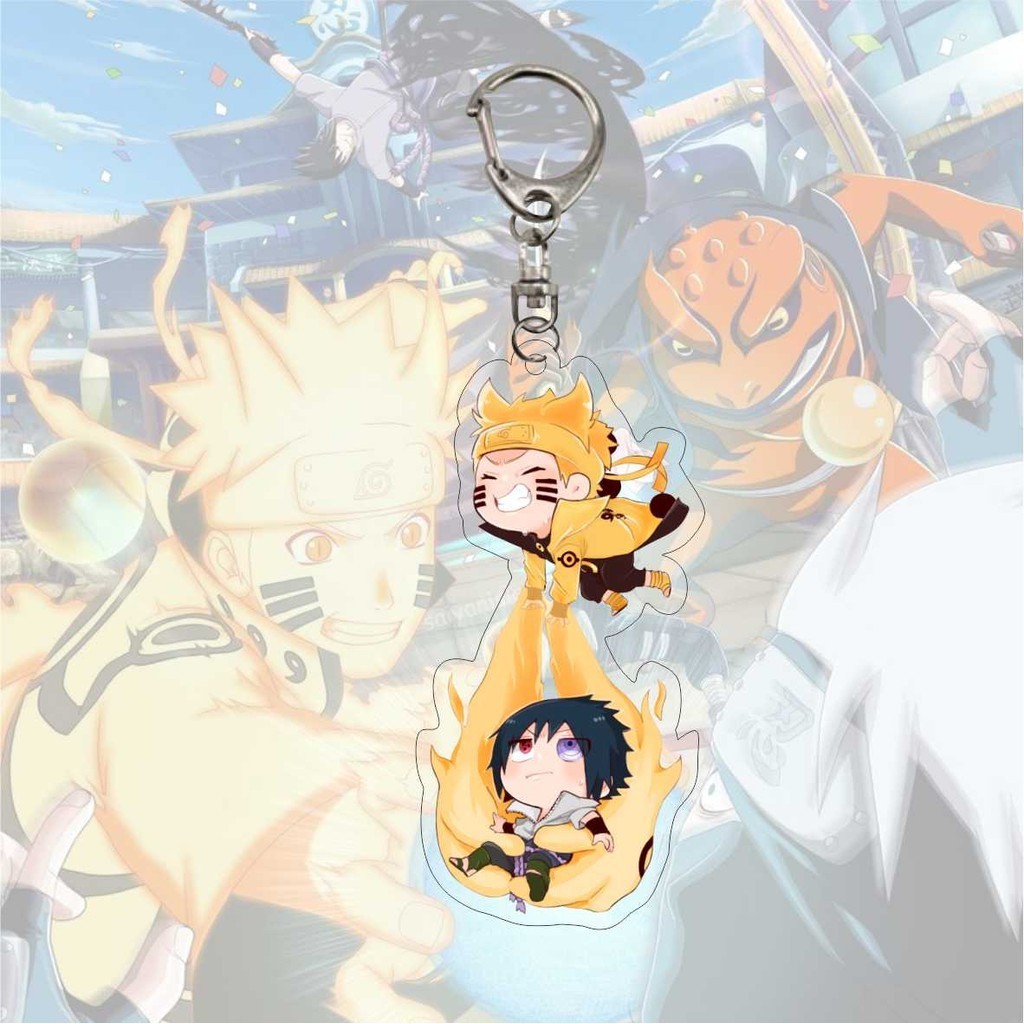 Q phiên bản Naruto acrylic móc khóa Itachi Madara Obito Naruto Sasuke Sakura Hinata Gaara Bọ Cạp mặt dây chuyền