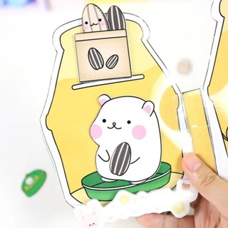 DELMERHOME Hamster Banana Milk Quiet Book, Beanie Book Material Pack Homemade Banana Milk Quiet Book, Dodo Book Sticker Book Paper Handmade Hamster Quiet Book Birthday