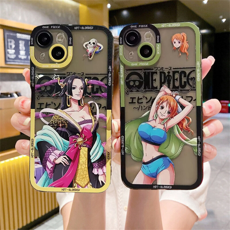 Ốp Điện Thoại One Piece Hoạt Hình Tương Thích Cho IPhone 11 12 13 14 Pro Max Plus X XS XR XSMAX 6s 6 8 7 Plus SE 2020 Vỏ Nami Robin Luo Anime Hancock Mềm TPU Trong Suốt