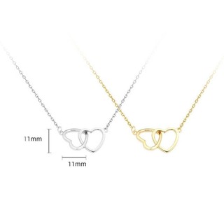 Vòng cổ hợp kim hai trái tim, trang sức nhẹ dành cho xương đòn, thể hiện tình yêu