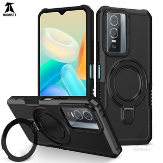 Dành Cho Vivo Y76 5G / Y76s Ốp điện thoại PC Cứng Mặt Sau Mềm TPU Edge Quân Sự Cấp Chống Rơi Chống Sốc Mỏng Bao