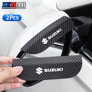 2 Chiếc Suzuki Xe Phía Sau Gương Bảo Vệ Mưa Sợi Carbon Chiếu Hậu Gương Miếng Dán Đa Năng Phụ Tùng Ô Tô Cho ERTIGA XL7 Swift SX4 S-cross Jimny Grand Vitara APV Brezza Ignis Wagon R