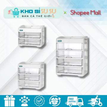Tủ đựng mỹ phẩm để bàn Hokori 3636 Việt Nhật 2, 3, 4 Tầng + 1 tầng để son - Kệ Đựng Mỹ Phẩm, Đồ Trang Điểm Nhiều Ngăn