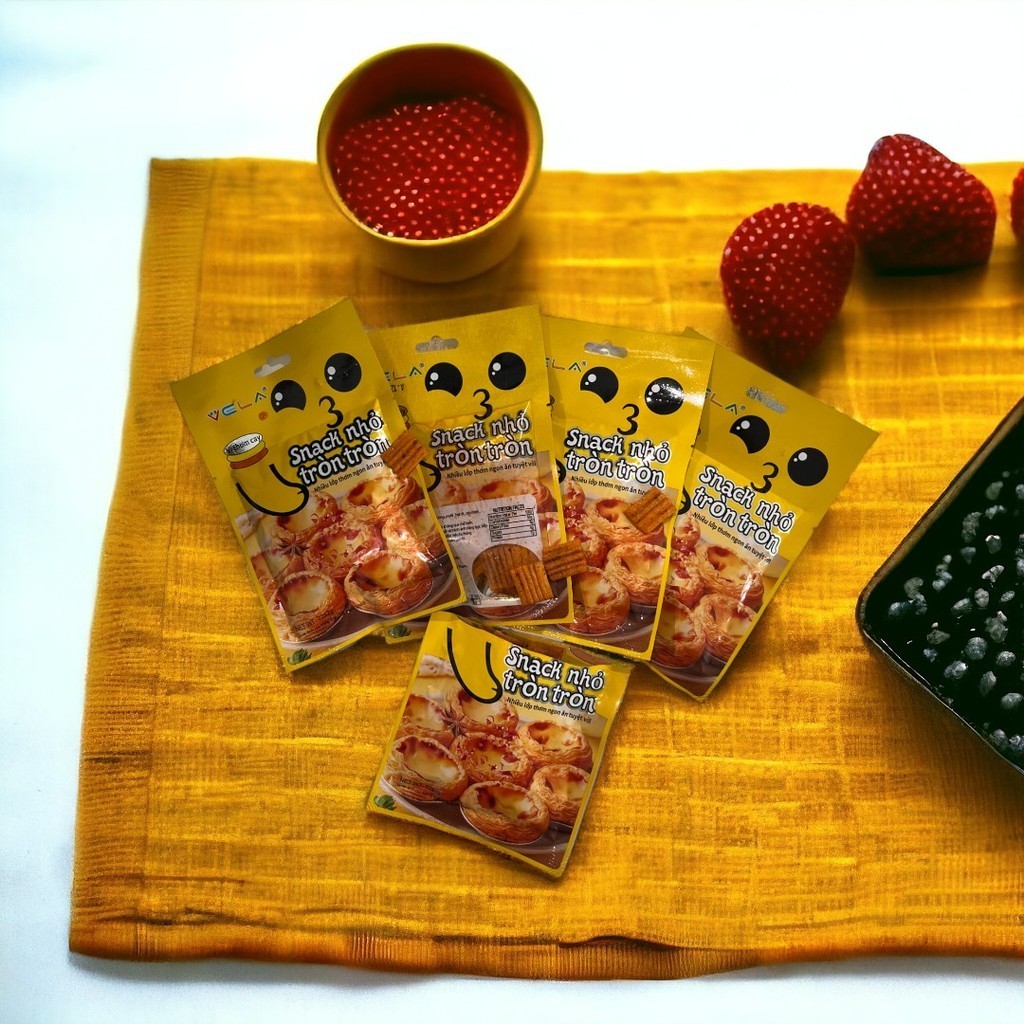 Bánh snack nhỏ tròn mini-Mì dẻo cay Que cay vị thơm cay đặc trưng bánh ...