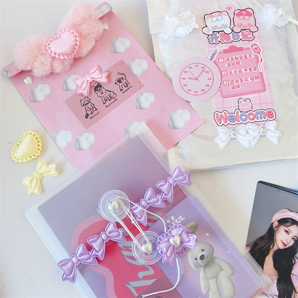 Nơ Trái Tim Phụ Kiện Photocards Bao Phụ Kiện Trang Trí Photocard Giá Đỡ Bao Bì Chất Liệu DIY Quà Tặng Dễ Thương 10 Chiếc