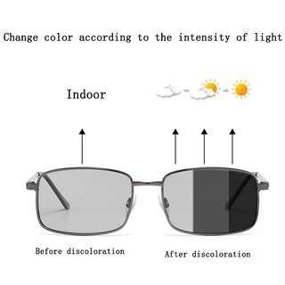 Kính râm đổi màu phân cực, chống tia cực tím, đi xe, nam, vuông, Photochromic