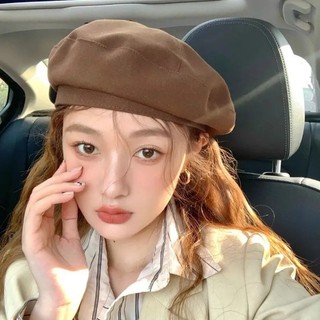 Mũ Nồi Cotton Màu Trơn Đơn Giản Thời Trang Thu Đông Phong Cách Anh Quốc Cổ Điển Nón Beret