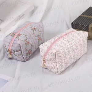 Túi đựng mỹ phẩm in hoa cầm tay cỡ lớn Ebinlands dành cho nữ
