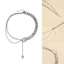 Treeling Thời Trang Màu Bạc Vòng Cổ Hình Trái Tim Mặt Dây Chuyền Và Lớp Dây Xích Choker Hợp Thời Trang Cổ Phụ Kiện Cho Wom