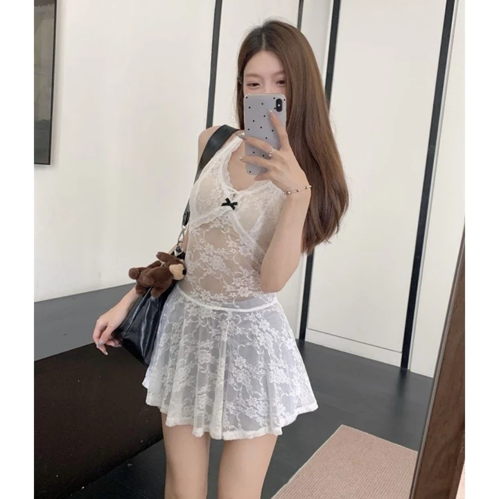 RICH-THEY Váy Ren Gợi Cảm Cho Nữ Váy Suông Trễ Vai Thời Trang Mới Mặc Với Váy