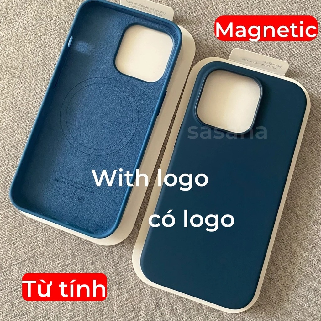 Màu xanh từ tính Silicone lỏng cho iphone 16 / 15 / 14 / 13 / 12 / Pro / Pro Max / plus / mini Vỏ điện thoại chất lượng cao Hoạt hình bật lên