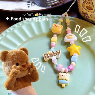 Bướm Gấu Cat Đính Hạt Móc Khóa Túi Mặt Dây Chuyền Phụ Kiện Ngăn Ngừa Mất Dây Xích Điện Thoại