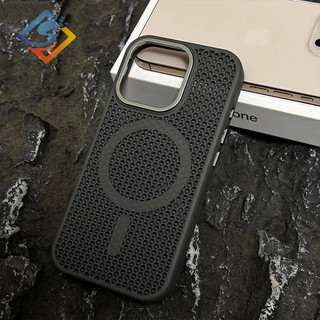 Ốp lưng tản nhiệt tổ ong từ tính mờ tương thích cho iPhone 16 Pro Max 15 14 13 12 Pro Max 14 / 15 / 16 Plus nhẹ và chống rơi da cảm giác mờ