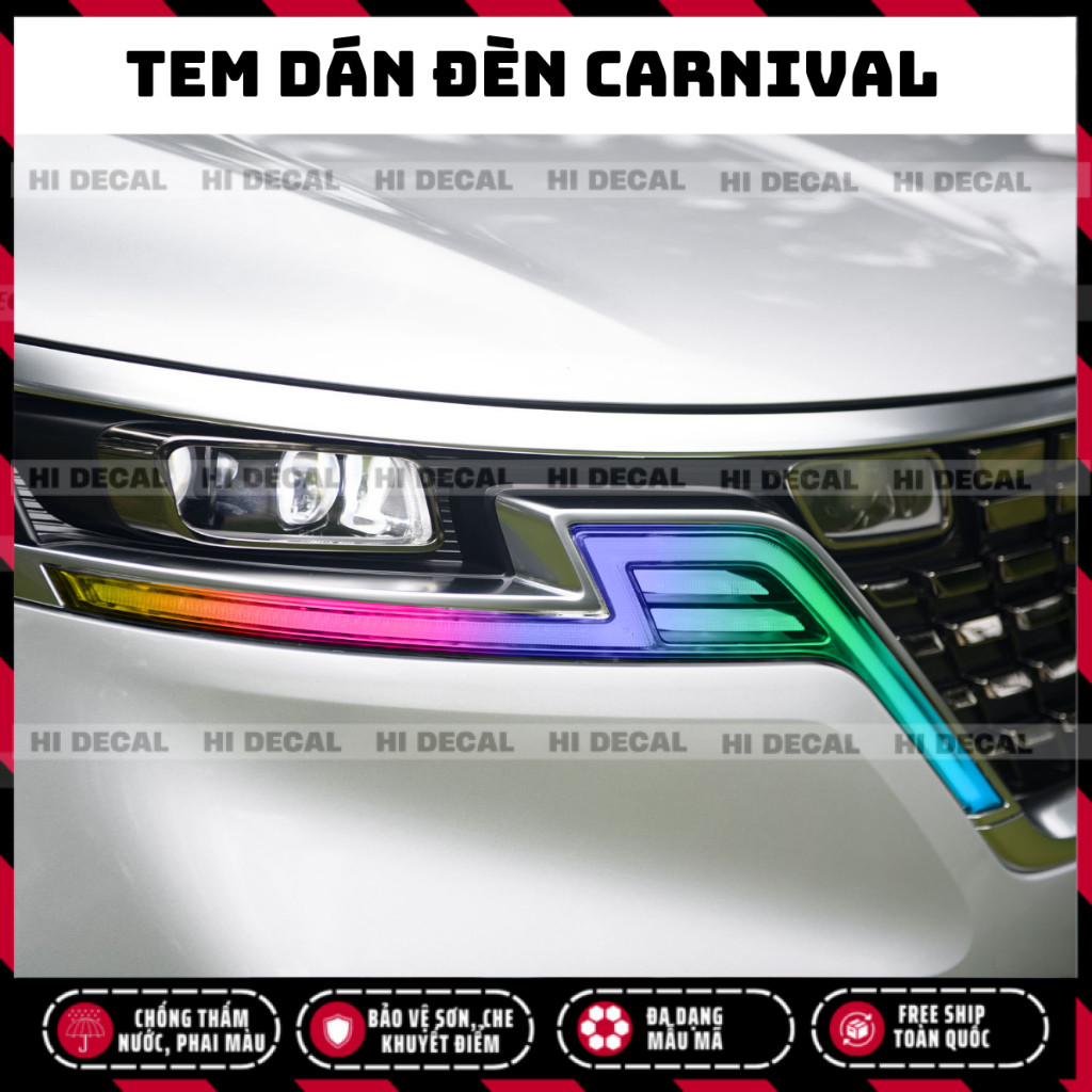 Tem đèn Carnival,  decal dán đèn Carnival trang trí chống thấm nước, bền màu