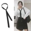 IAPPORTUNIA Cà vạt cổ đen thanh lịch, Cà vạt siêu mỏng Satin cổ điển 3cm, Phụ kiện quần áo Thời trang Màu trơn Skinny Nẹp cà vạt
