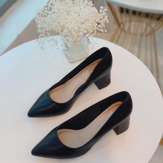 Giày cao gót nữ cao 5cm  đế vuông đơn giản tôn dáng Giày Bánh Bèo mã THOMER Shoes