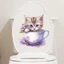 DARON Cat Toilet Sticke, Đề Can Dán Tường Mèo Đáng Yêu Chống Thấm Nước, Phim Hoạt Hình Vui Nhộn Tự Dính Phòng Tắm Bức Tranh Tường Phòng Tắm