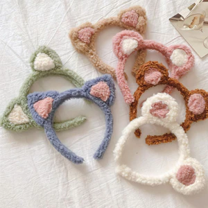 Băng đô rửa mặt bờm cài tóc turban dễ thương cute tai thỏ mèo tuần lộc gấu vải nam nữ giá sỉ