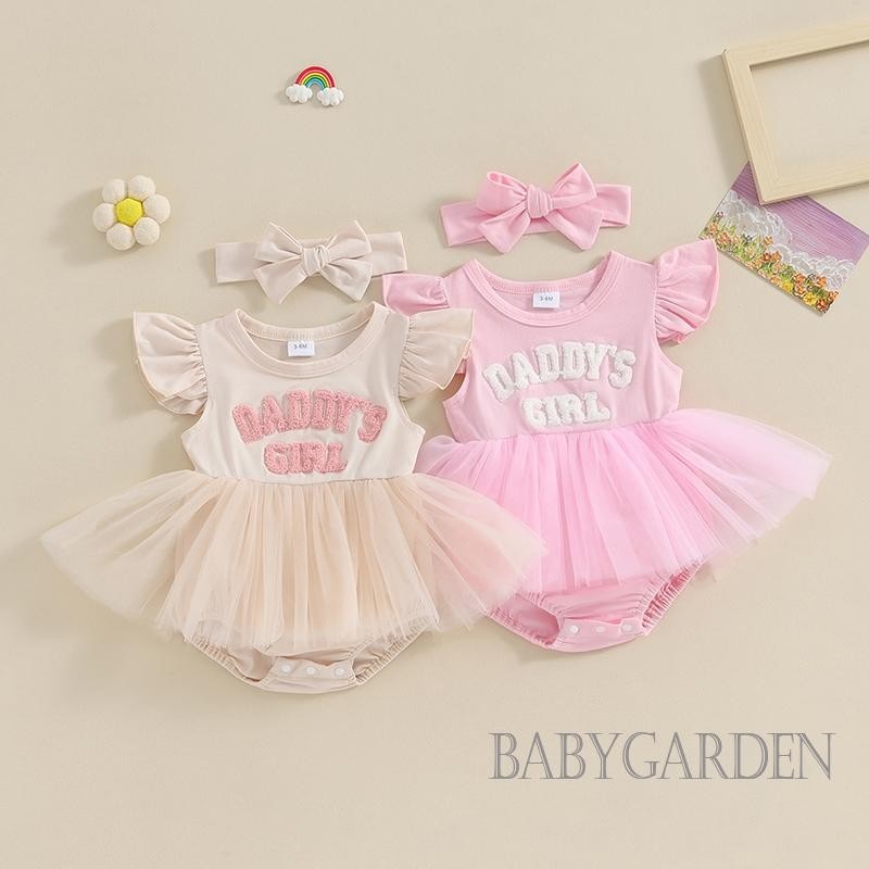 / / --18 Tháng tuổi Váy liền quần thêu chữ cho bé gái và băng đô Quần áo mùa hè thời trang dễ thương