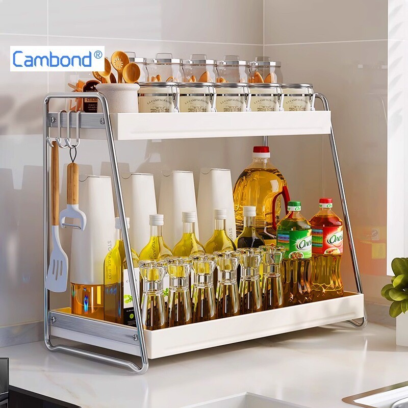 Cambond Đơn Giản Thanh Lịch Kệ Đựng Gia Vị Nhà Bếp Kệ Gia Vị Inox