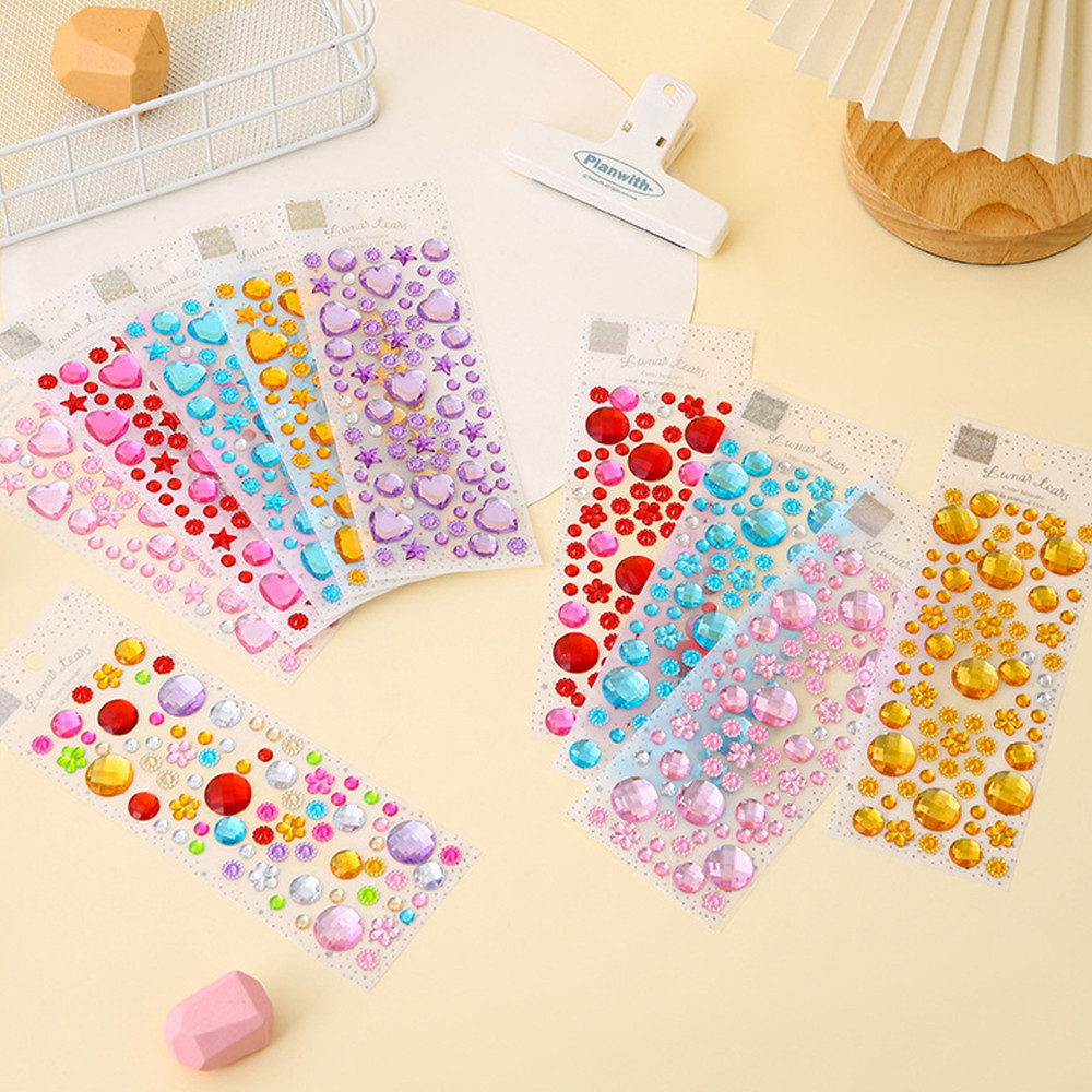 Nhãn dán kim cương giả đầy màu sắc DIY Stcikers tự dính