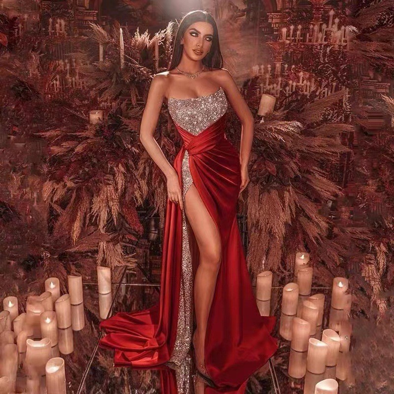 A.T.A Đầm quây váy dài cực lớn đính sequin