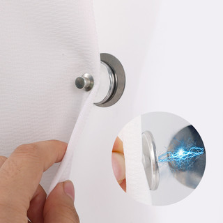 Kẹp rèm từ tính Hợp kim Bạc, 17 / 20 / 25mm Hoàn thiện bóng mịn, Thiết kế không cần gờ cho màn hình cửa sổ & Trang trí nội thất (1 / 2 Bộ)
