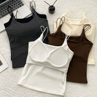 Lưng Đẹp Tất Cả Trong Một Cốc Cotton Nguyên Chất Đi Kèm Ngực Miếng Lót Áo Vest Phù Hợp Với Mỹ Nhỏ Sling Quần Lót Nữ Slim @ -