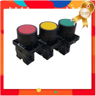 (HCM) Nút nhấn nhả Đỏ Vàng Xanh không đèn phi 22,NP2-EA, Hãng Chint (Hàng Xuất Khẩu EU)