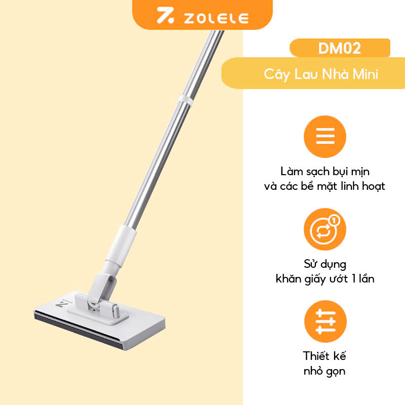 Ảnh Cây lau kẹp khăn đa năng dùng 1 lần DM02 Zolele dùng lau bụi mịn các bề mặt - Chính hãng 2