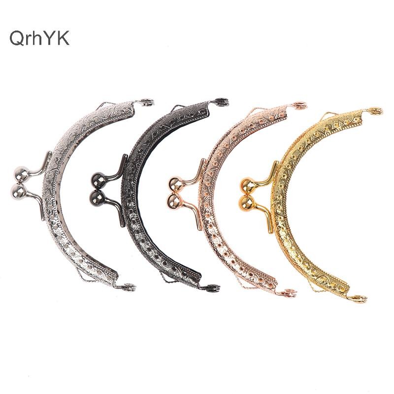 Nhà Máy Thời Trang 8.5cm Tròn Khung Kim Loại Ví Tay Cầm Túi Ly Hợp Túi Xách Khóa Túi Phần Cứng QrhYK