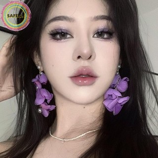 Safenh Lãng Mạn Retro Phóng Đại Hoa Hồng Đỏ Thả Bông Tai Nữ Bầu Không Khí Mô Phỏng Hoa Kỳ Nghỉ Tính Khí Bông Tai VN