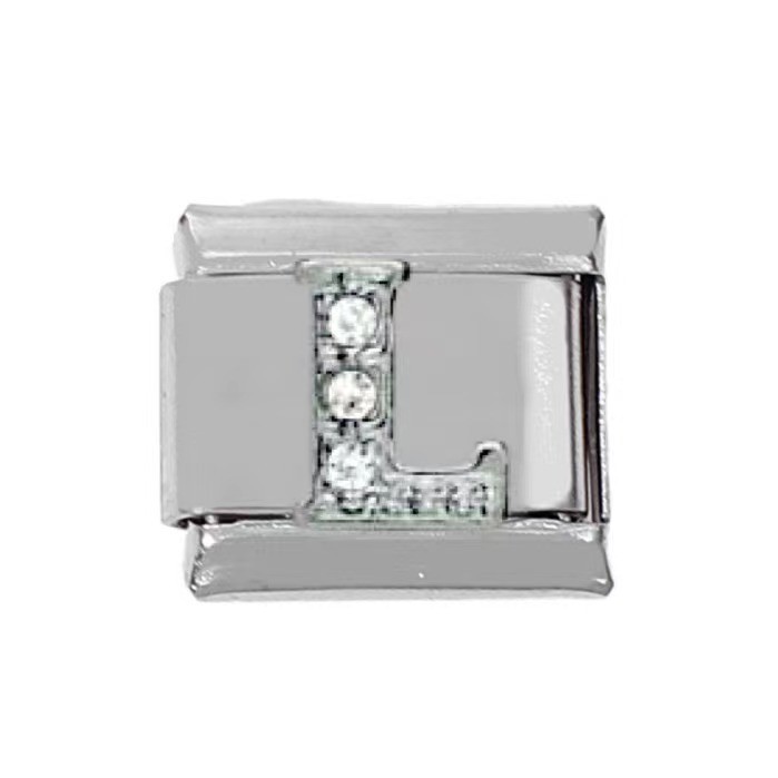 Vòng tay quyến rũ bằng thép không gỉ 304 DIY mô-đun chữ cái tiếng Anh italy quyến rũ vòng tay đàn hồi bằng thép không gỉ