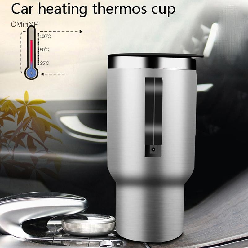 Cminyp 12V 450ml Ấm đun nước ô tô bằng thép không gỉ USB Cốc cà phê sưởi ấm Cốc giữ nhiệt vinh quang