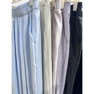 M-4XL Quần Size Lớn Nữ Kem Họa Tiết Trắng Quần Ống Rộng Quần Nữ Cao Cấp Mùa Hè Mỏng Cao Cấp Quần Thẳng Drap Quần Lười Quần Thường Ngày Souffl Yamamoto Quần Dài Mỏng Nữ