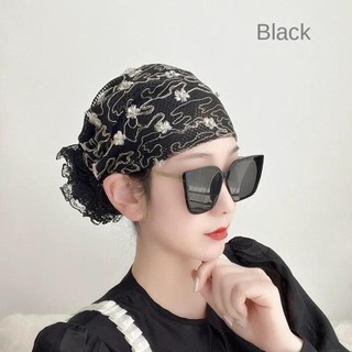Turban Ren Thêu Full Cover Cho Phái Nữ, Màu Trắng Co Dãn, Xu Hướng Thời Trang Mới