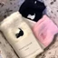 IAPPORTUNIA Vớ lông cừu chồn, Tất Cashmere siêu mềm hình mèo dễ thương, Màu trơn ấm áp mùa đông nhung san hô sang trọng tất nữ
