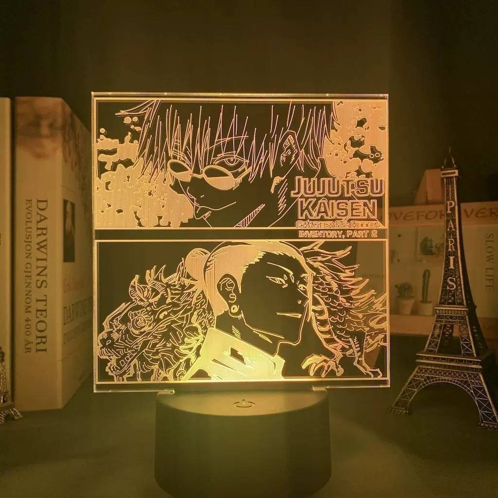 HK1 Jujutsu Kaisen Gojo Satoru Geto Suguru Fushiguro Megumi Itadori Yuji Đèn ngủ Anime 3D Đèn cảm ứng từ xa LED US